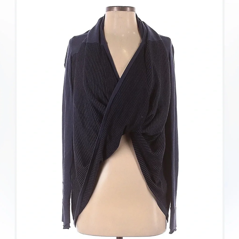 Lululemon Cozy Soft Warm Iconic Wrap Twist Front Sweater in Navy Blue